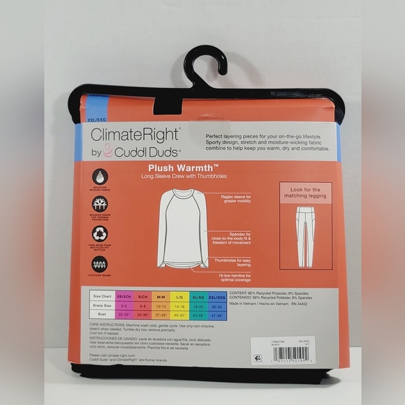 ClimateRight by CuddlDuds Women's XXL Plush Warmth Crew Neck Base Layer Top NEW - Picture 4 of 6